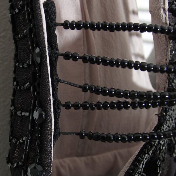 Free People FP Kristin's Limited Edition Mini Dress Beaded Black Rare Size 4 - Picture 9 of 16